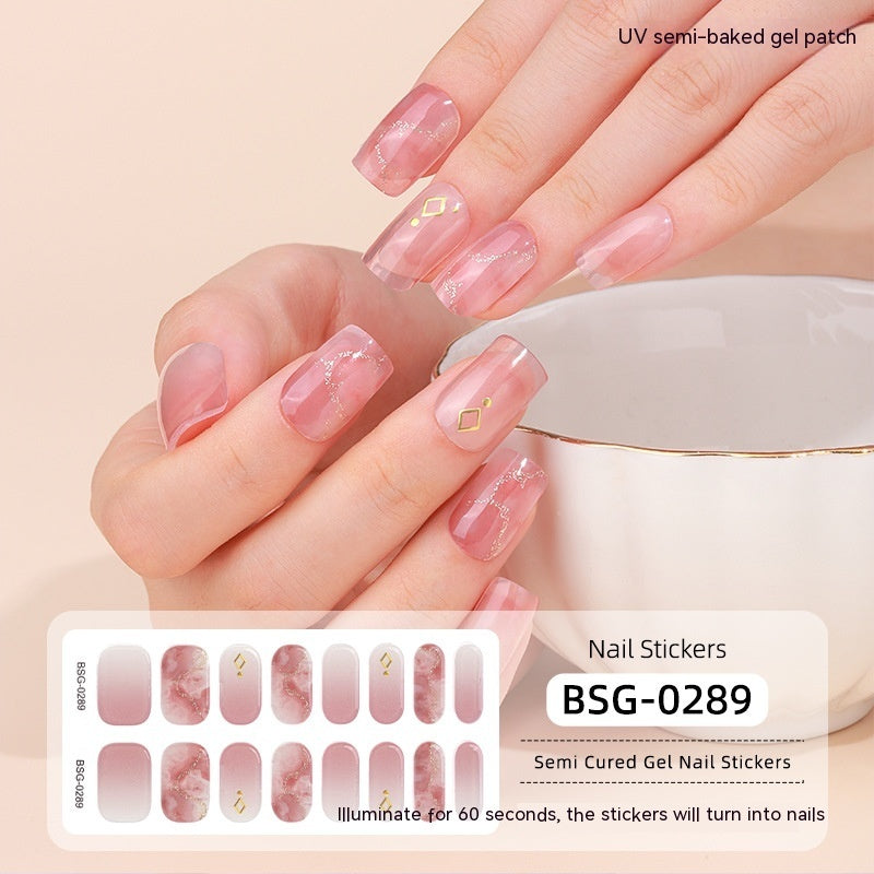 Autocollant pour ongles en gel semi-durcissant simple et tendance pour femmes