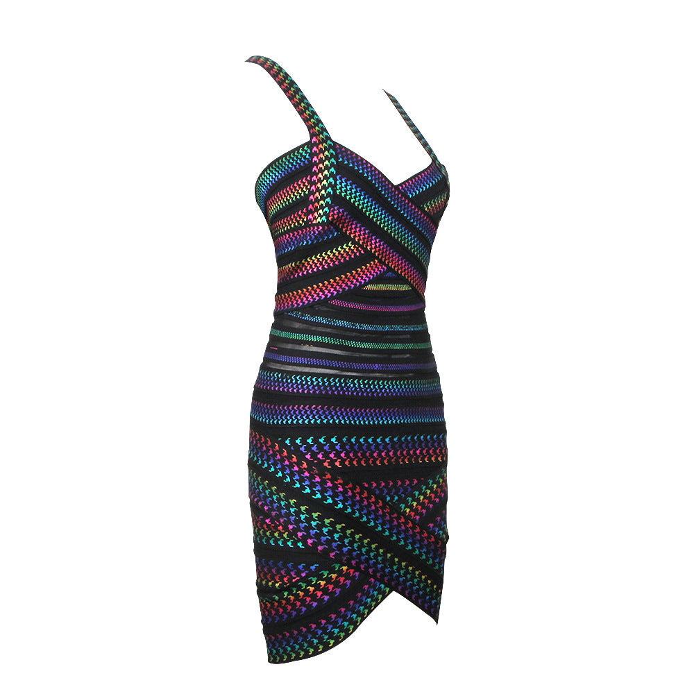 Vestido tubo irregular vendaje