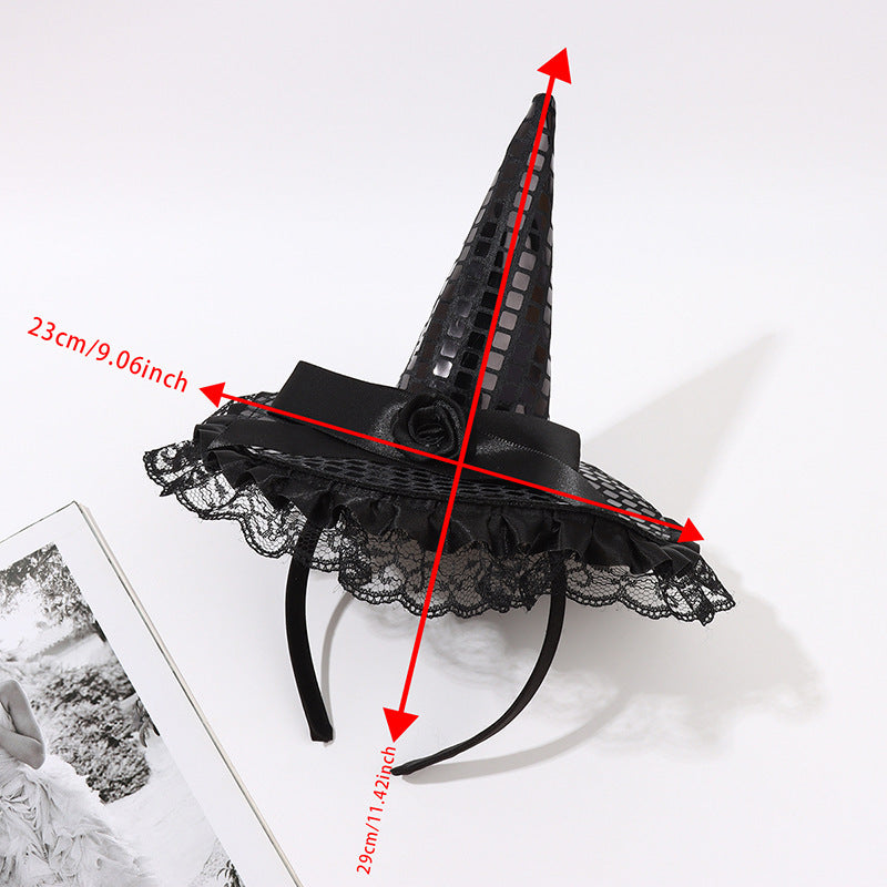 Bandeau d'Halloween avec chapeau et tête de citrouille