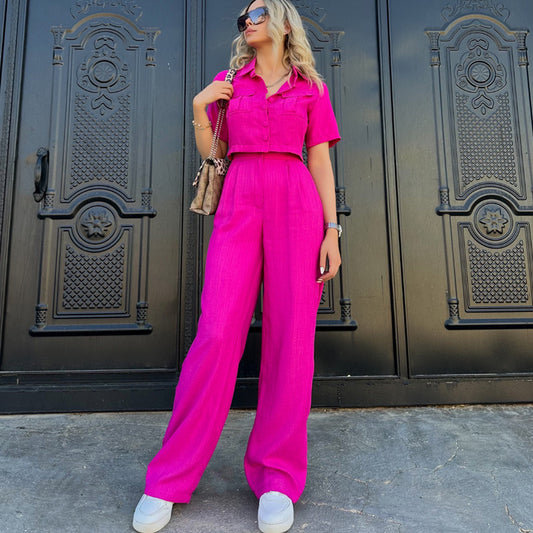 Costume deux pièces décontracté pour femme, élégant et tendance