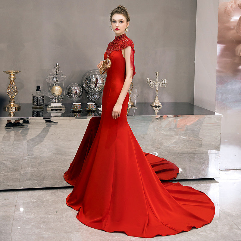 Vestido presidencial para la cena de cola de moda de la reina