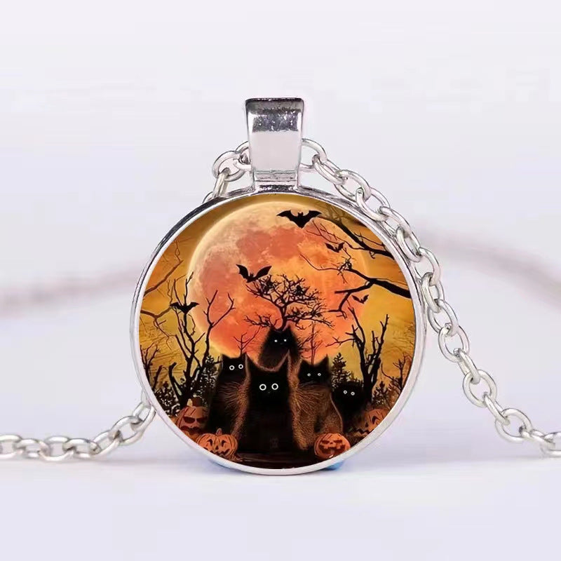 Collier rond Halloween citrouille fantôme chauve-souris hommes et femmes personnalité clavicule collier mode bijoux accessoires