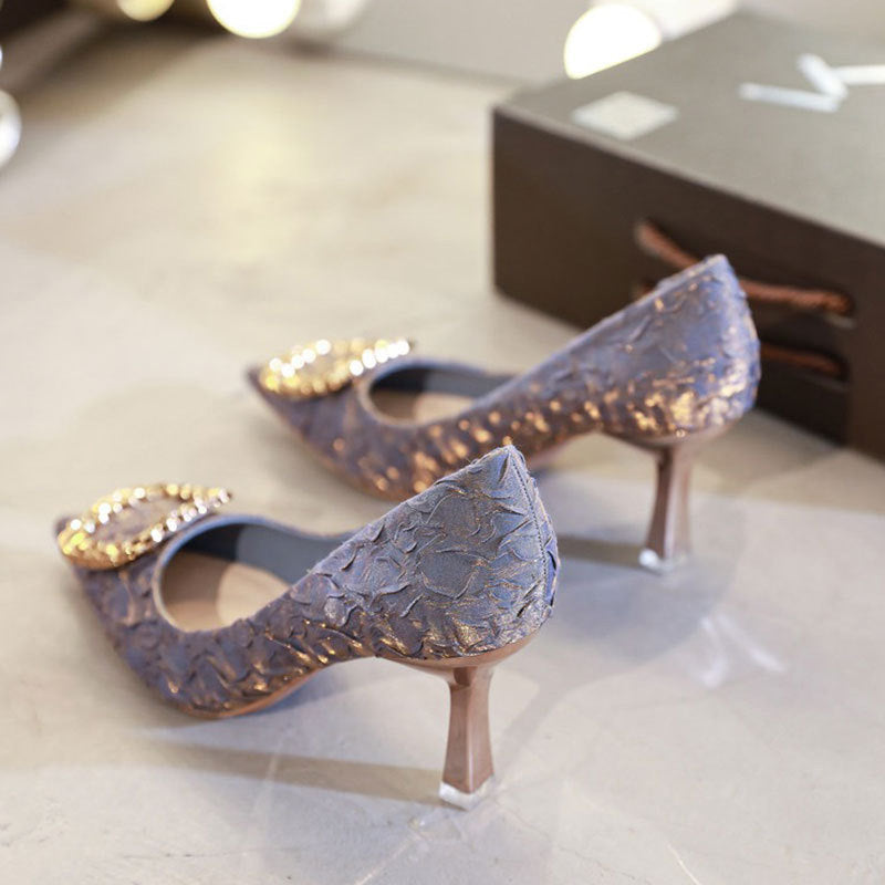 Escarpins à talons aiguilles pour adolescentes françaises, design étudiant, style niche, tempérament