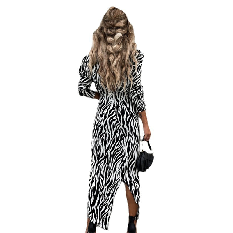 Robe irrégulière à imprimé élégant pour femme