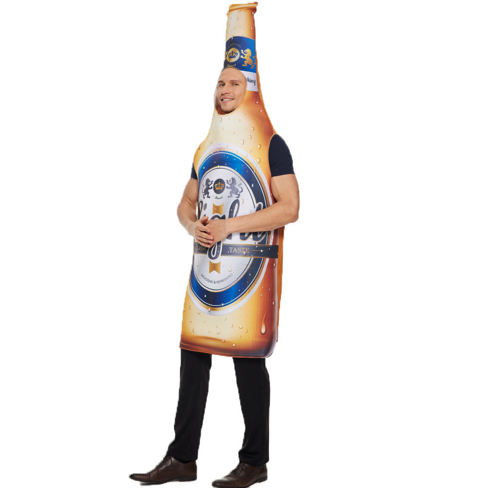 Spectacle costumé de bouteille de bière d'Halloween