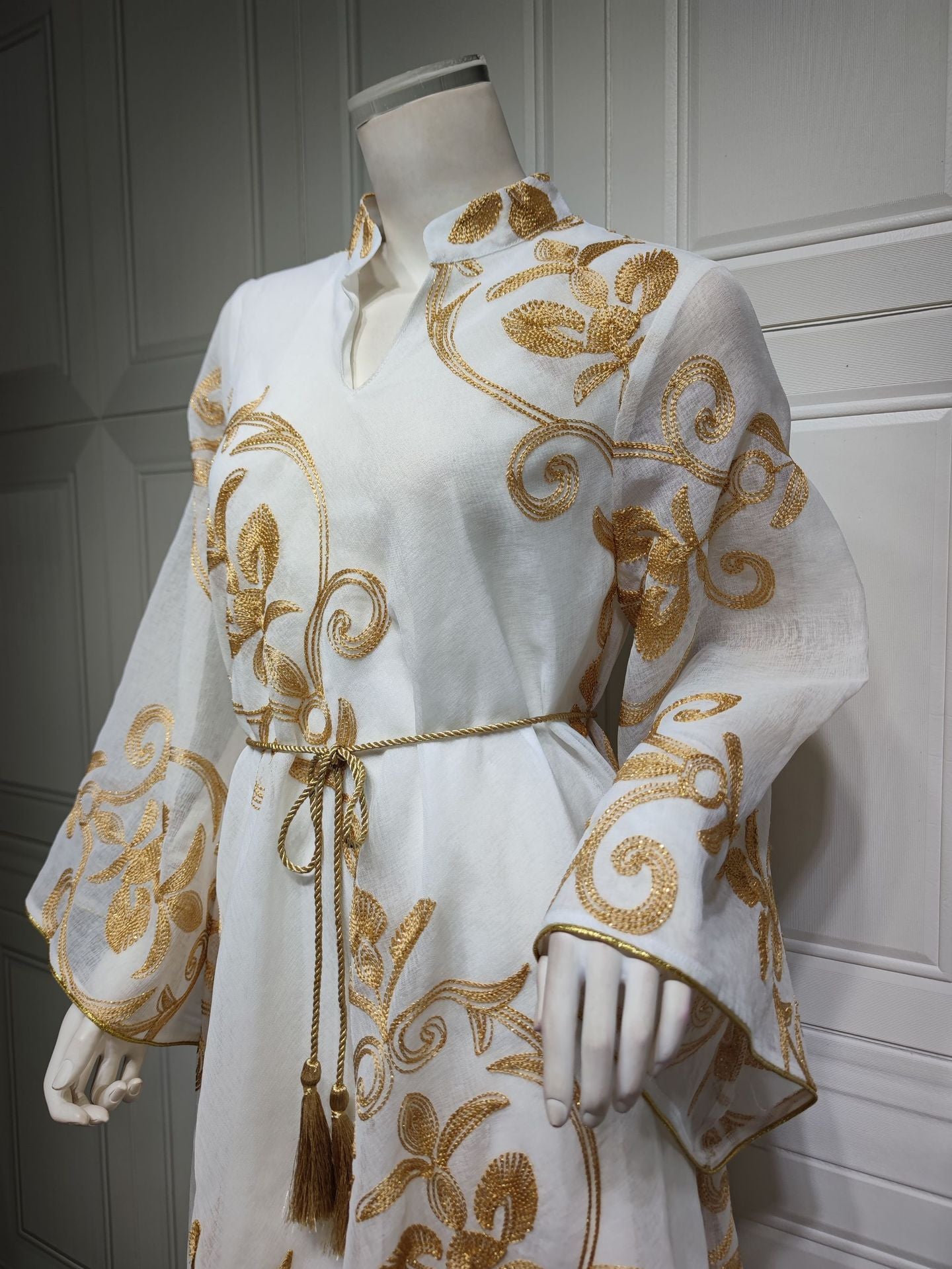 Robe en maille brodée arabe de Dubaï, mode musulmane pour dîner et fête