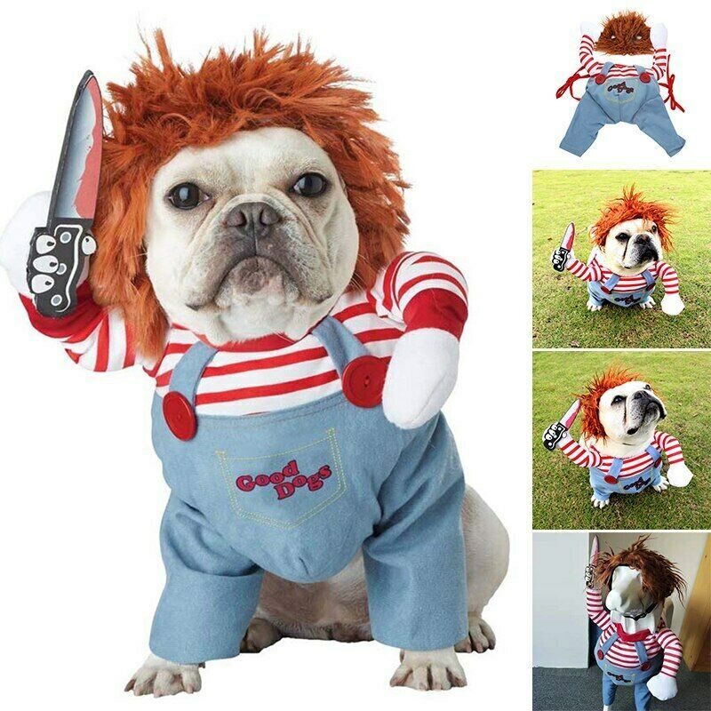 Costume d'Halloween pour animal de compagnie, vêtements amusants et ajustables pour chien, costume de cosplay effrayant, fête