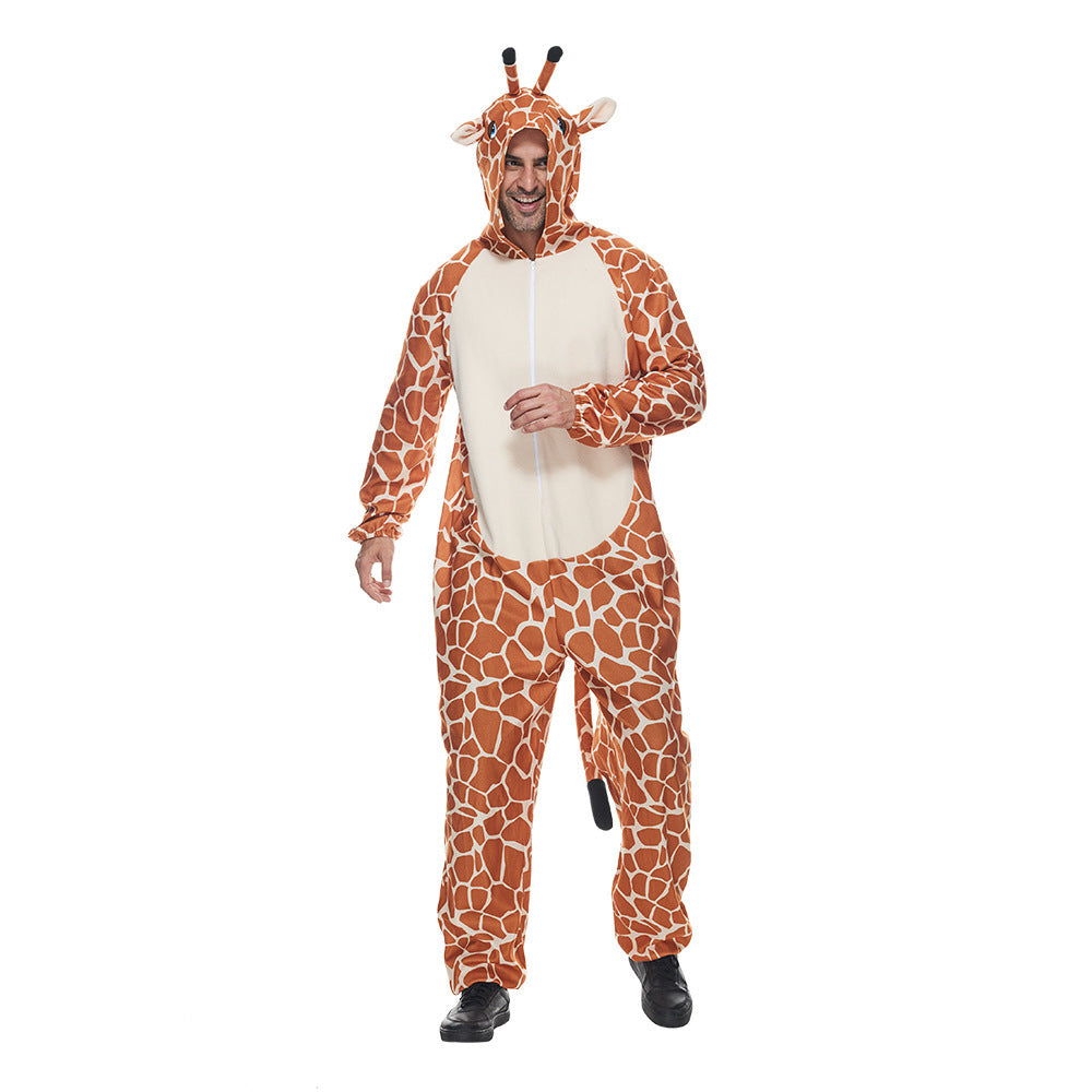 Costume de performance d'Halloween Costume de fête d'animaux Girafe Dessin animé