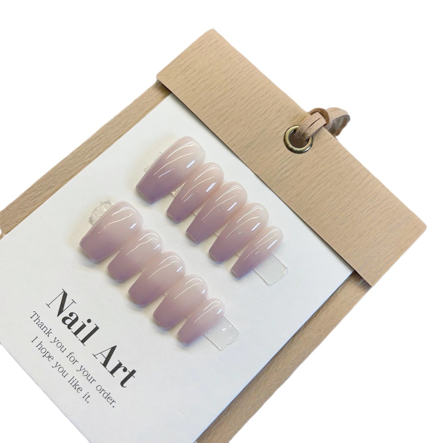 Taro Pure Color gradiente hecho a mano desgaste uñas producto terminado pegatinas de uñas