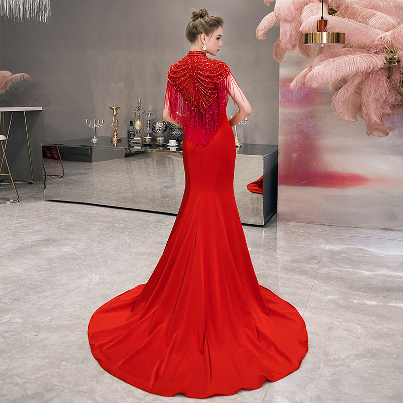 Vestido presidencial para la cena de cola de moda de la reina