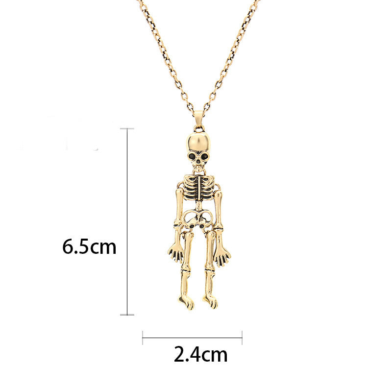 Collier avec pendentif tête de citrouille, crâne, chauve-souris et fantôme du festival des fantômes