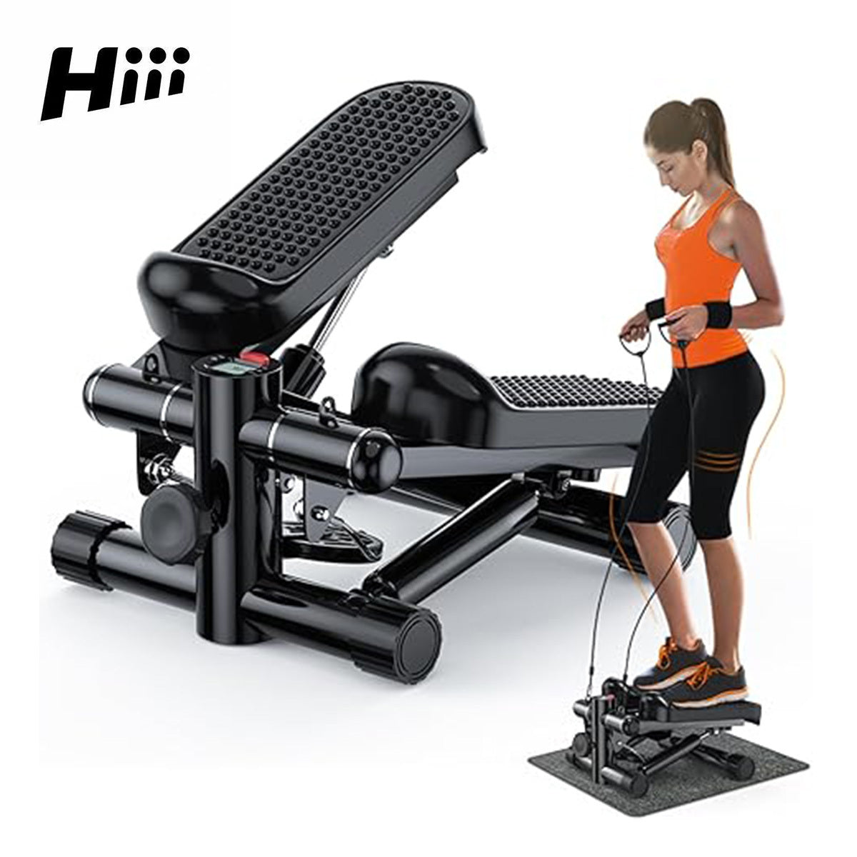 1pc,hiii,Escaleras para hacer ejercicio en casa,Mini escalera paso a paso con capacidad de 330 libras,Máquina paso a paso para ejercicio,Mini paso a paso con bandas de resistencia