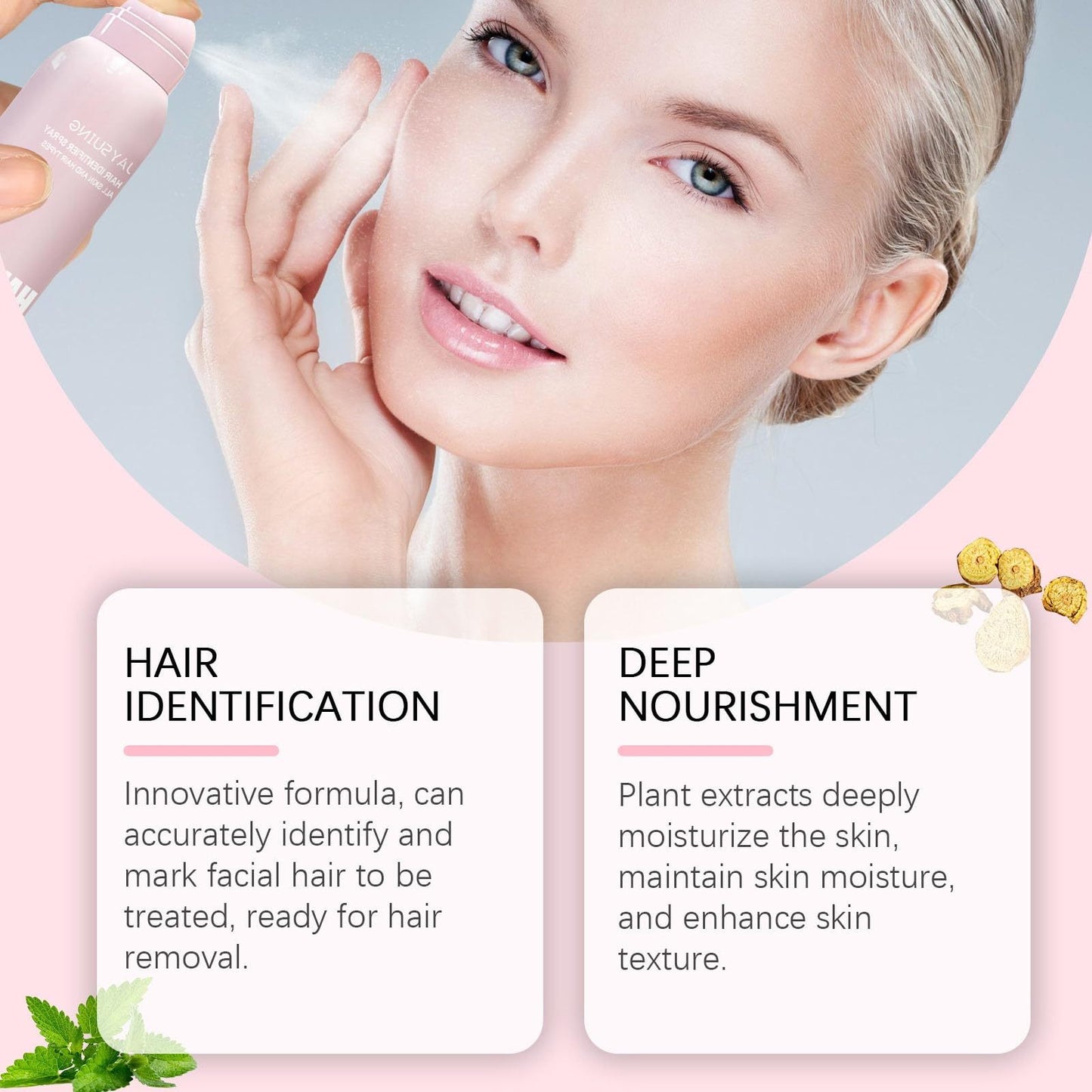 Spray identificador de cabello para afeitado facial