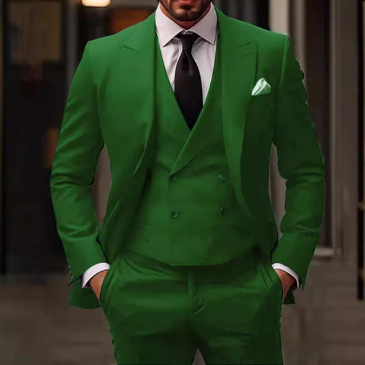 Costume trois pièces vert grande taille pour témoin de mariage