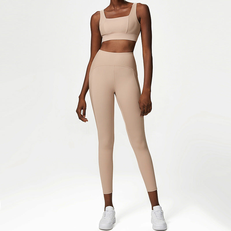 Trajes de yoga para mujer Ropa deportiva color nude