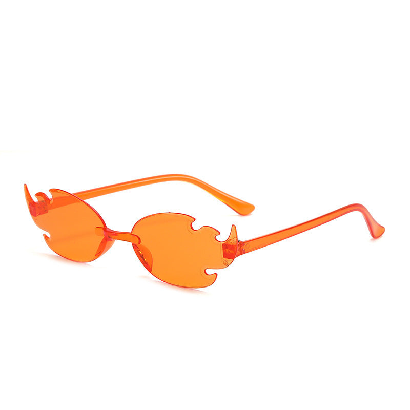 Lunettes de soleil colorées sans monture, tendance et personnalisées, couleur bonbon, pour soirée dansante