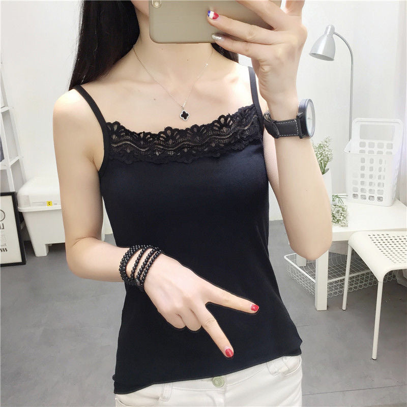 Camisola de encaje con chaleco interior