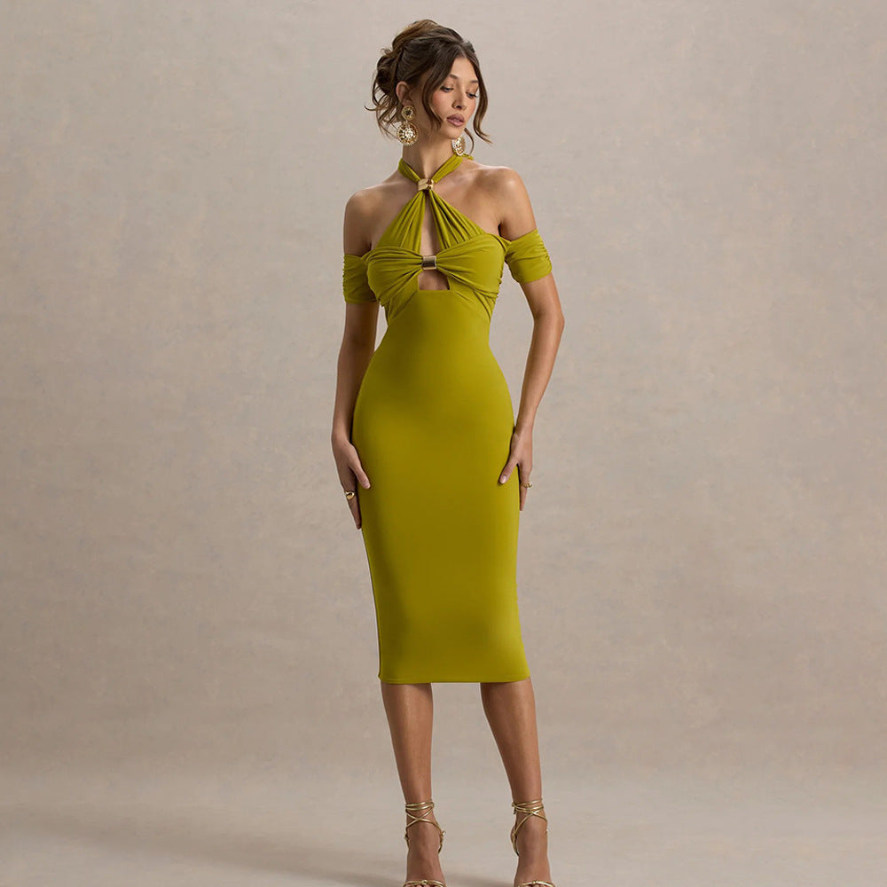 Halter Slim Fit Dress Backless Sleeveless
