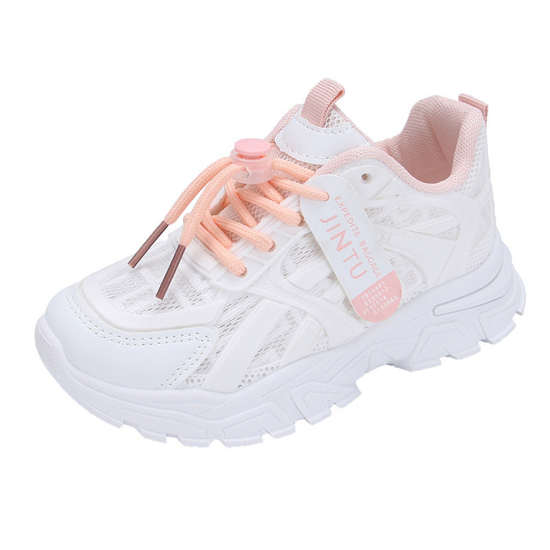 Chaussures de course blanches confortables et respirantes pour garçons et filles, idéales pour les étudiants