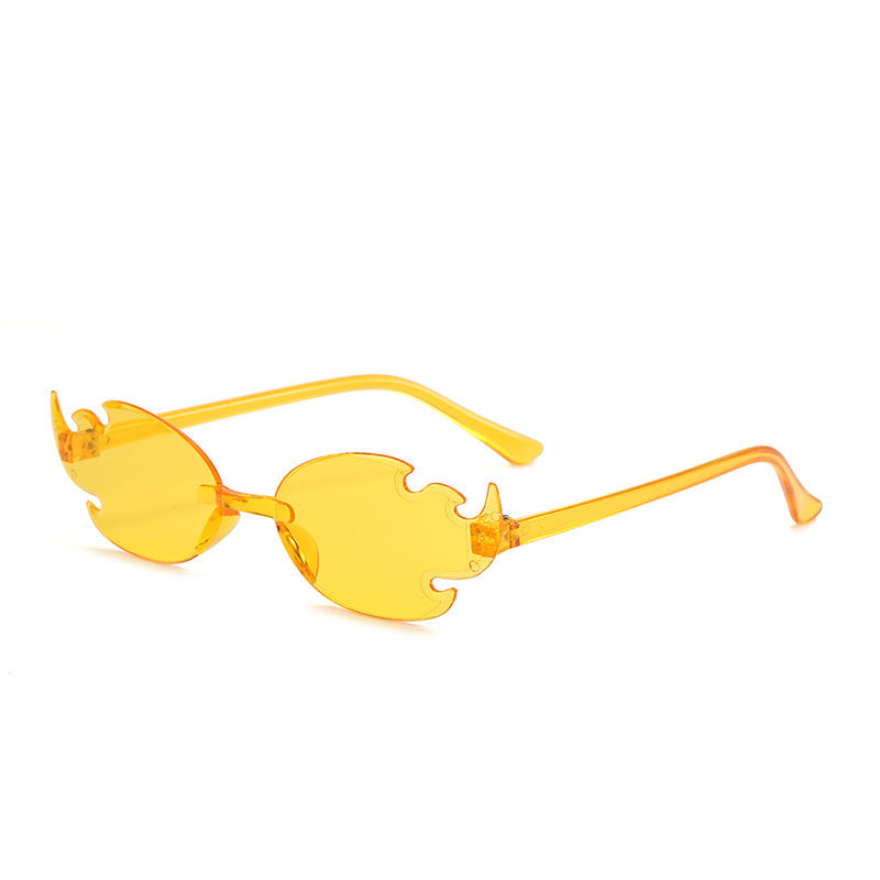 Lunettes de soleil colorées sans monture, tendance et personnalisées, couleur bonbon, pour soirée dansante