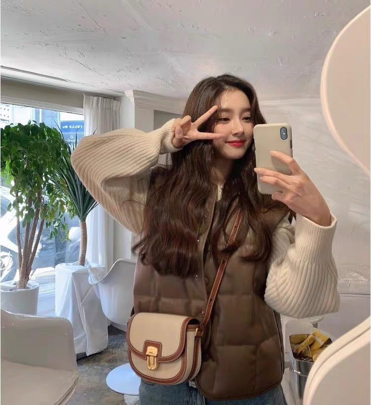 New Saddle Bag Commuter Shoulder Canvas Contrast Color Square Bag