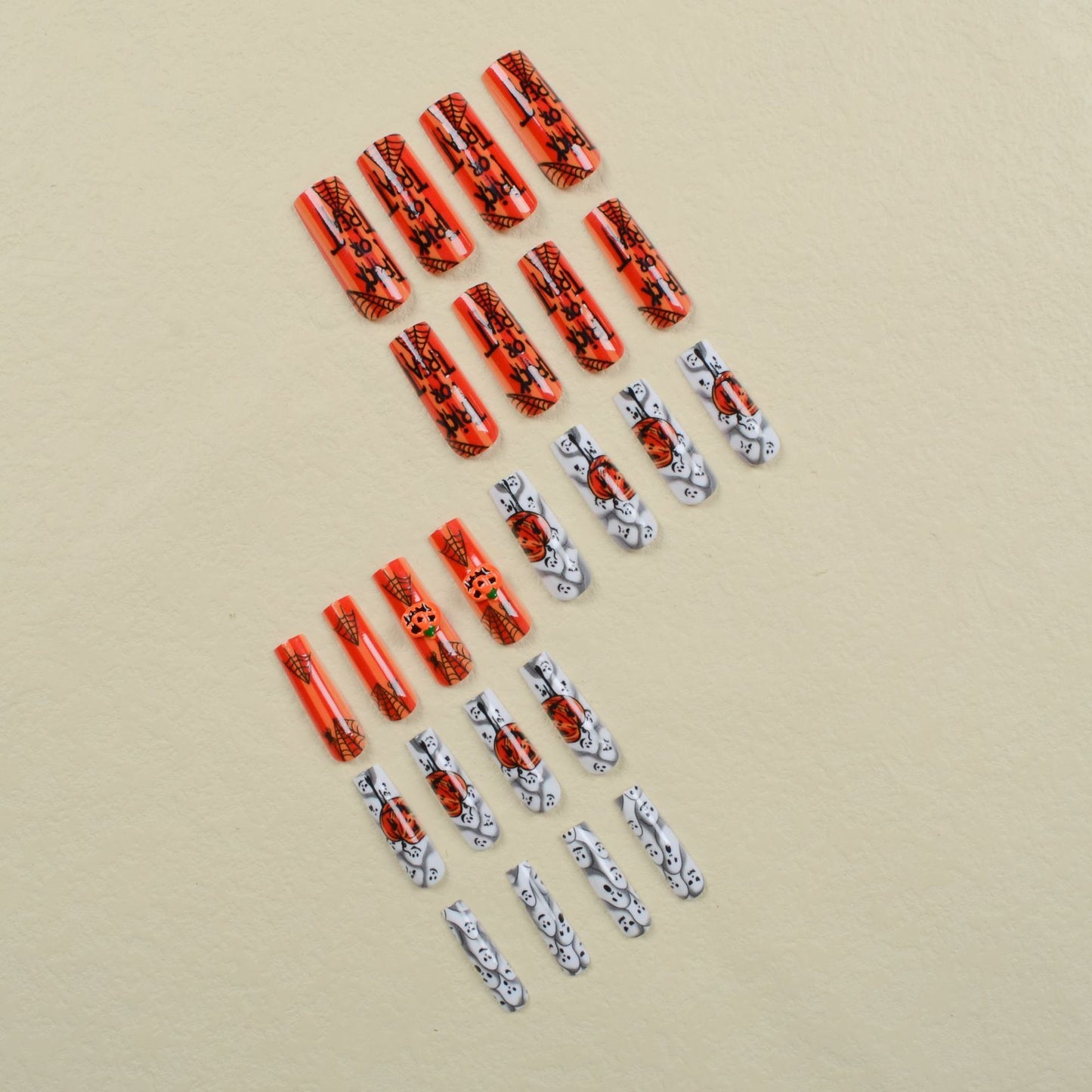 Patch pour ongles citrouille d'Halloween tendance