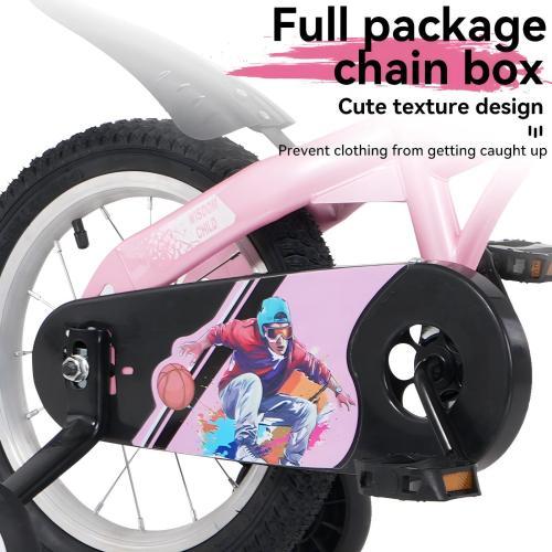 FKZNPJ 16 Inch Sporty Kids Bike With Training Wheels And Stand Adjustable Saddle Suitable For Boys And Girls Aged 4-8 Years Tall Height 41-53 Inches Available In A Variety Of Colors