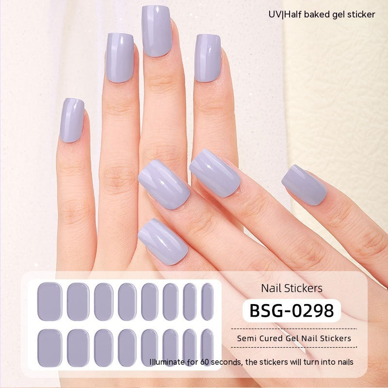 Autocollant pour ongles en gel semi-durcissant simple et tendance pour femmes