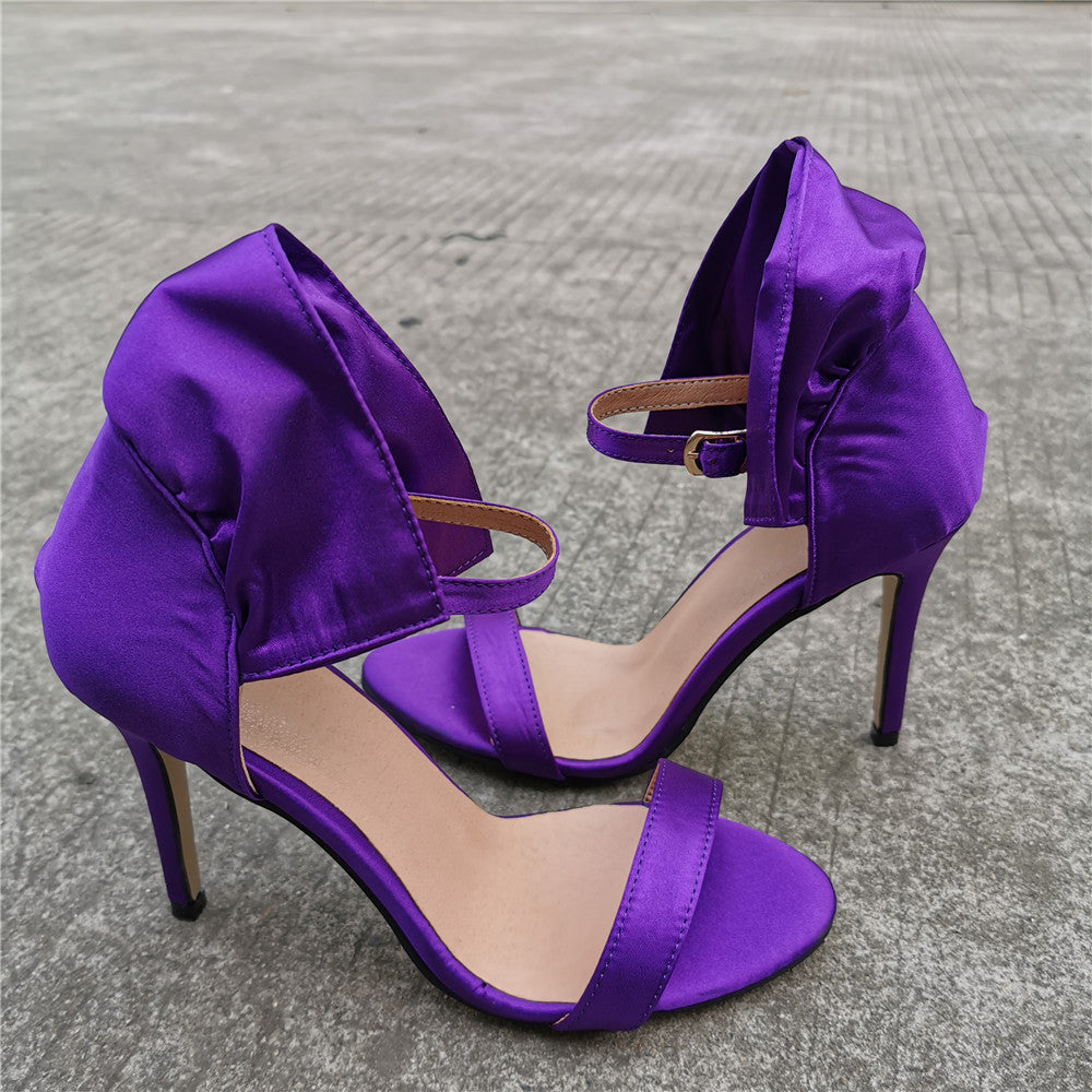 Sandalias de mujer con tacón súper banquete y talla grande con correa de aguja
