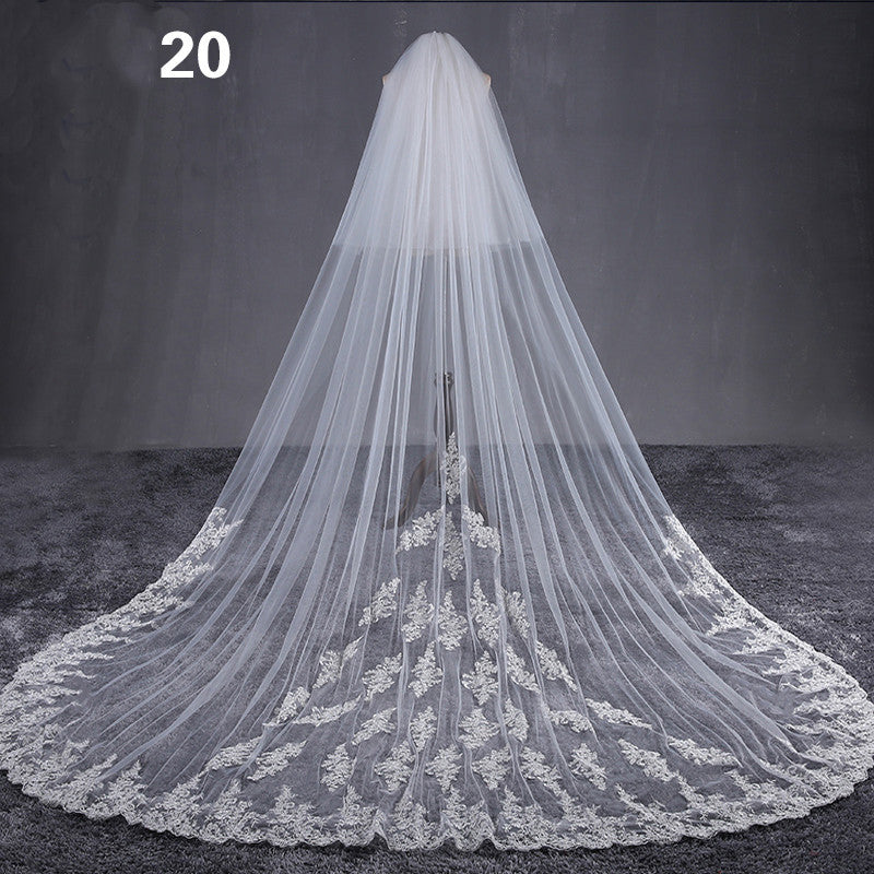 Novia Wedding Master Velo de novia Largo Cola larga