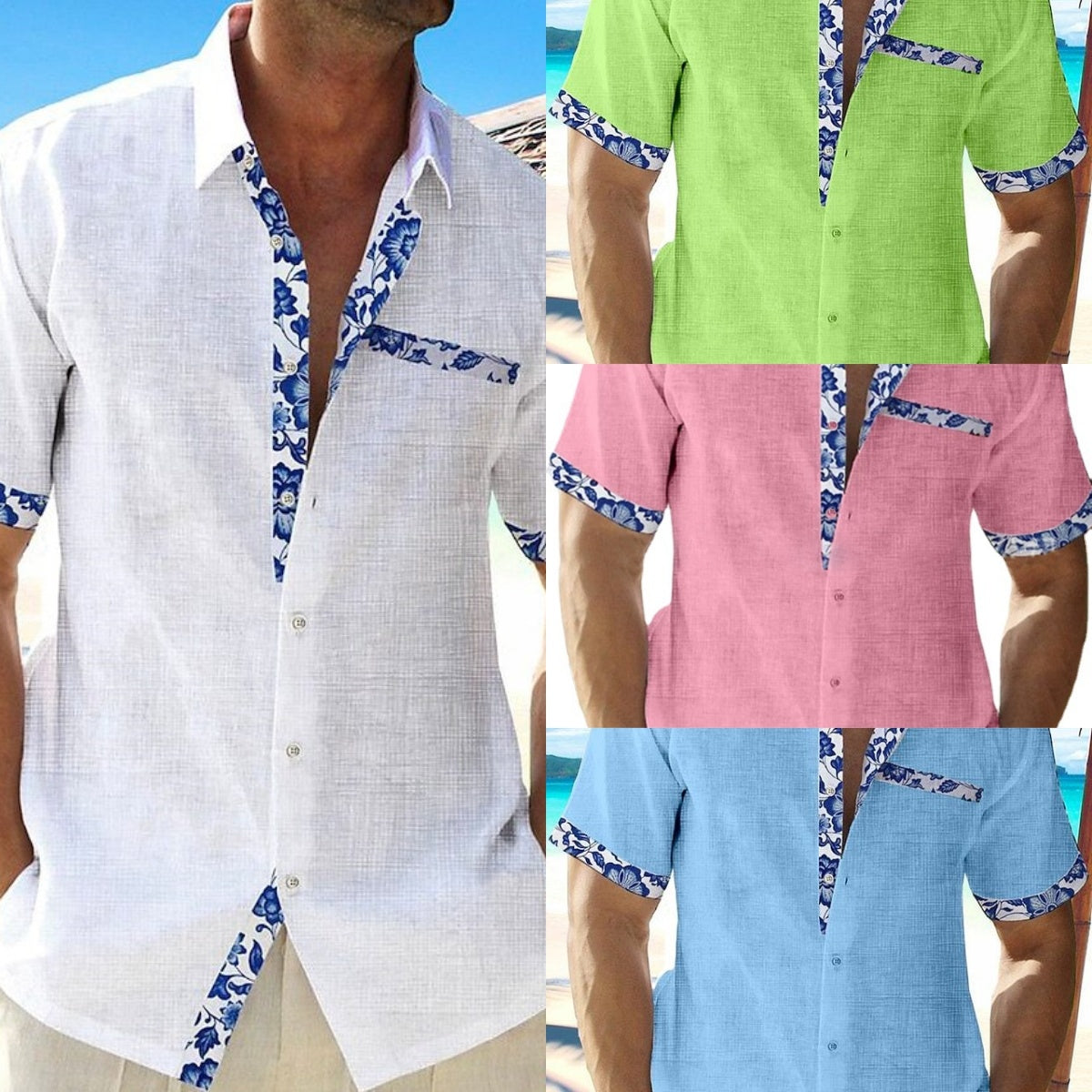 Camisas casuales de playa para vacaciones de verano para hombres