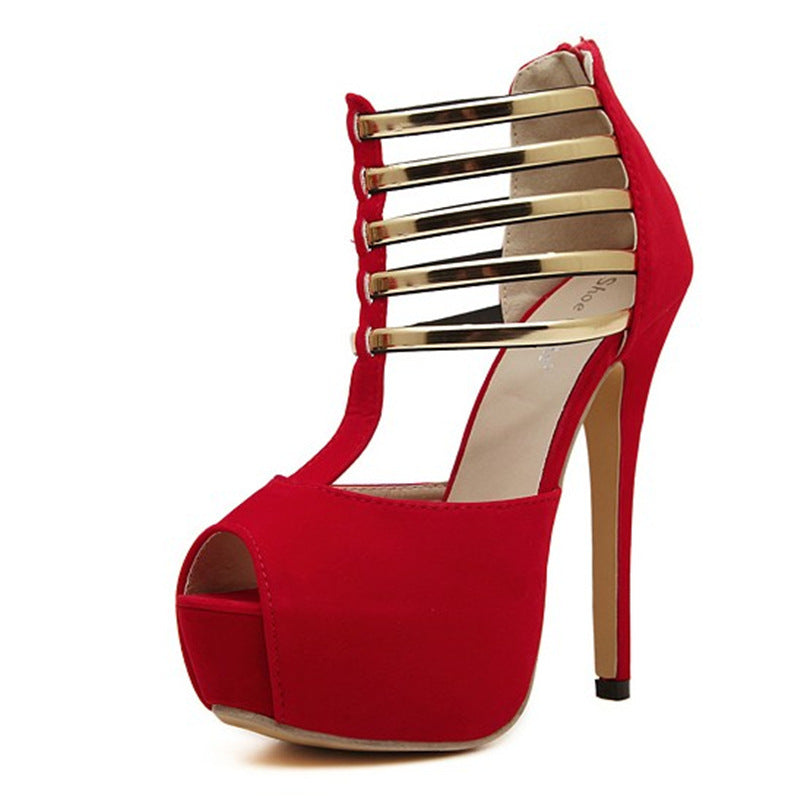 Sandalias Impermeables Plataforma Stiletto Zapatos Boca de Pez