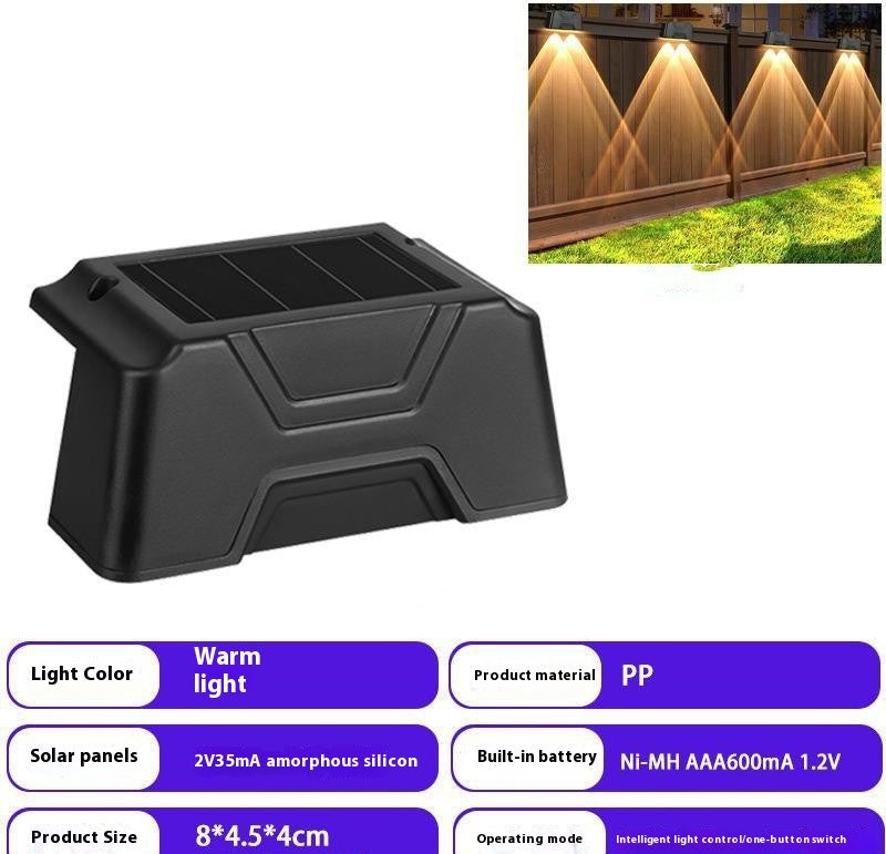 Luz solar para escaleras con barandilla para exteriores