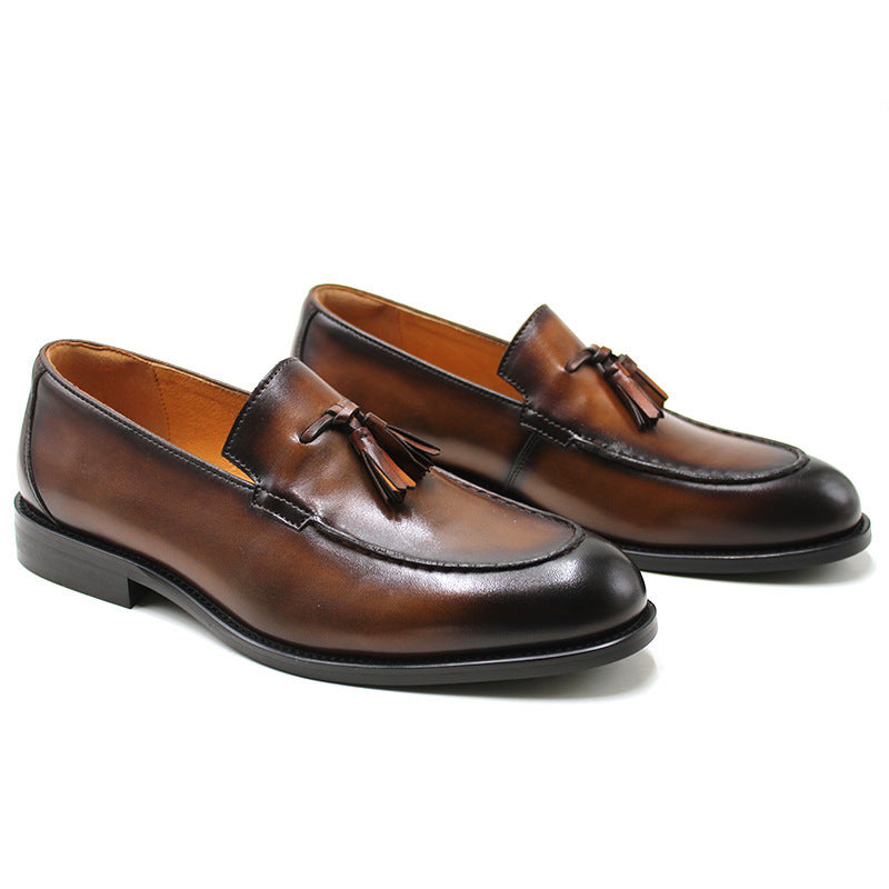 Mocassins à pampilles pour hommes, chaussures britanniques haut de gamme