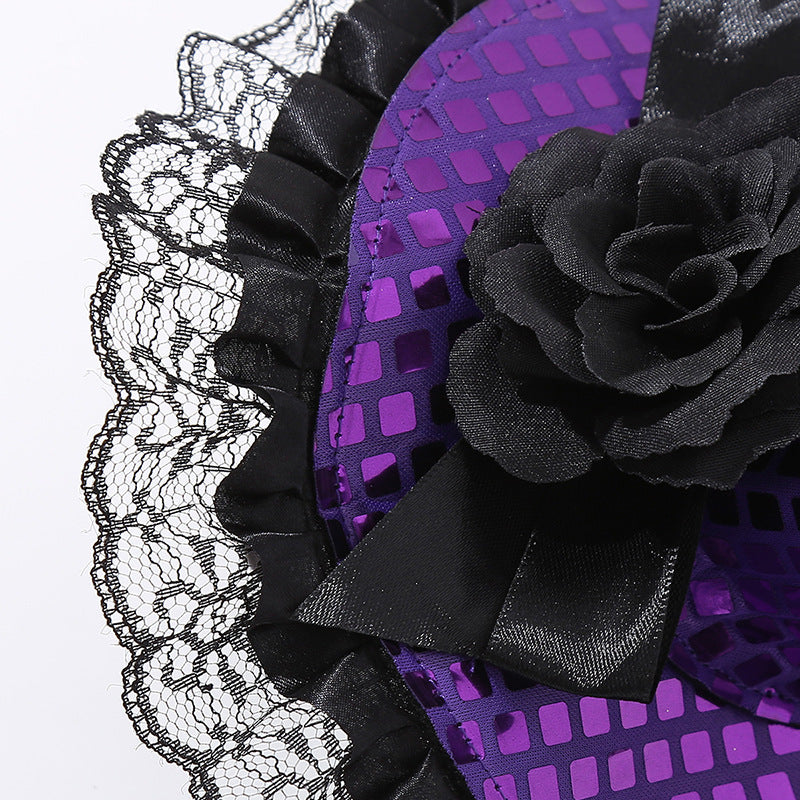 Bandeau d'Halloween avec chapeau et tête de citrouille