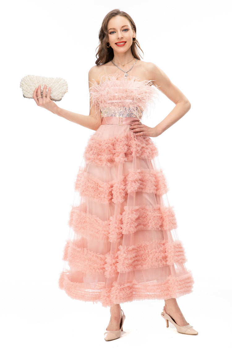 Robe bustier moulante à la mode française pour femme