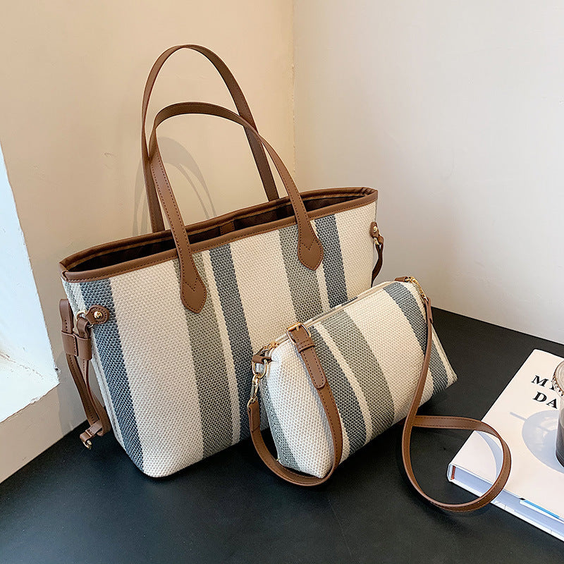 Grand sac à bandoulière tendance, sac en tissu décontracté, sac fourre-tout pour les déplacements