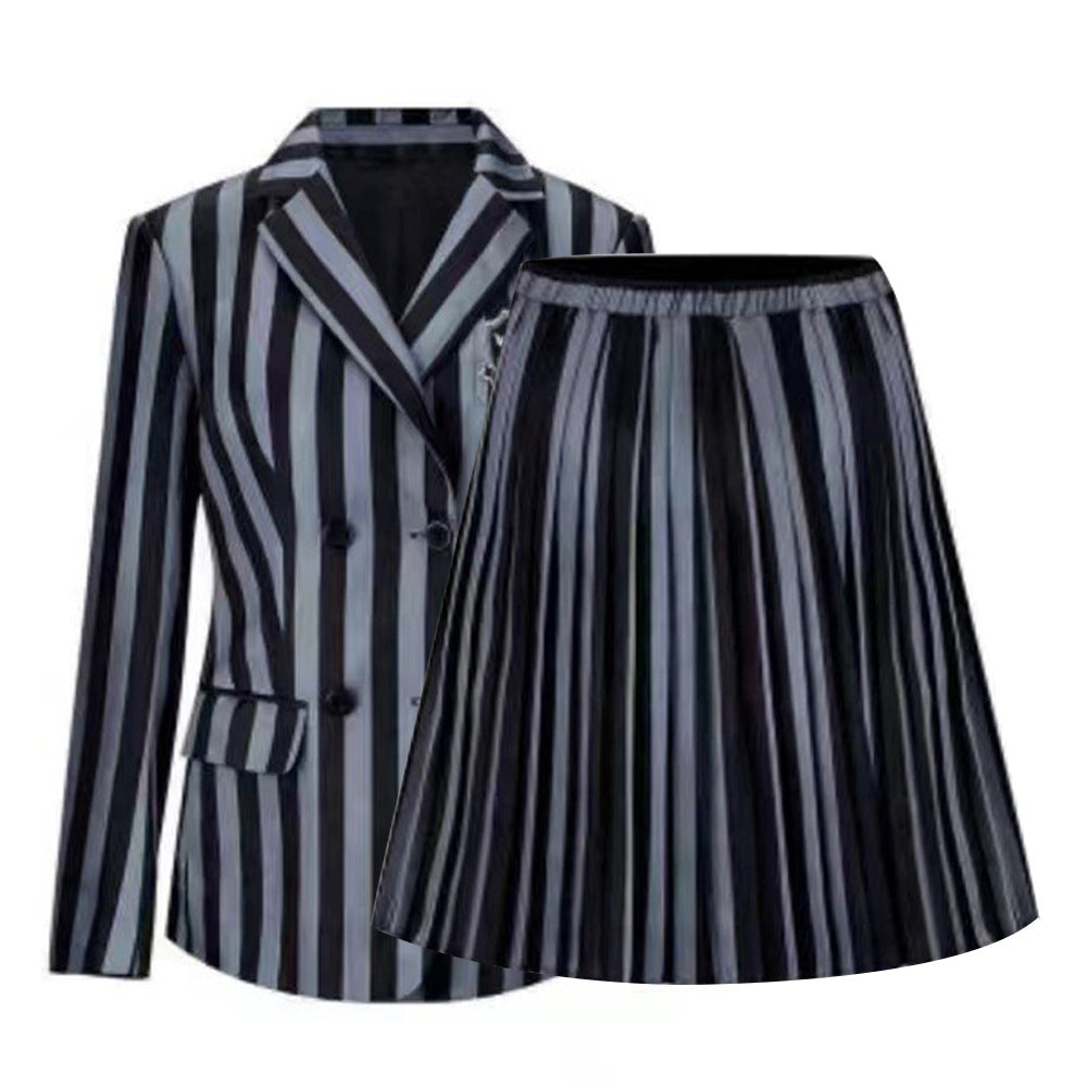 Costume de cosplay Halloween Mercredi Robe noire
