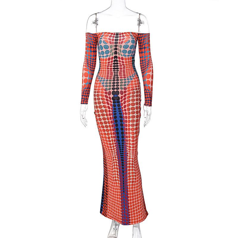 Women's Featured Faux A-line Collar Patchwork Long Sleeve Dress