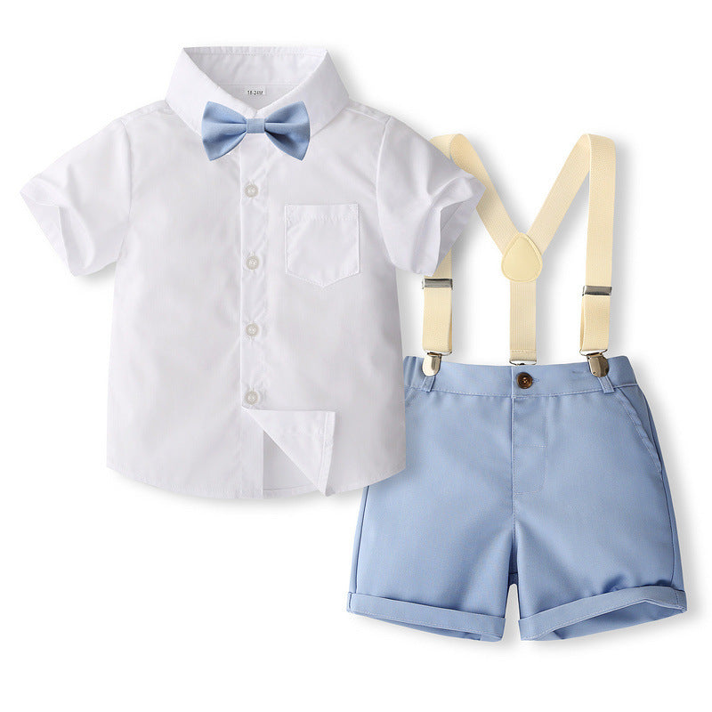 Costume pour enfant style gentleman à manches courtes et dos nu