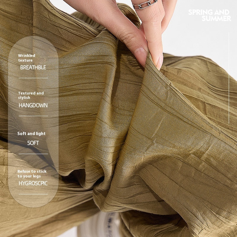 Pantalon de maternité d'été à cordon de serrage, pantalon de loisirs à jambe droite