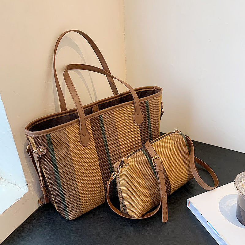 Grand sac à bandoulière tendance, sac en tissu décontracté, sac fourre-tout pour les déplacements