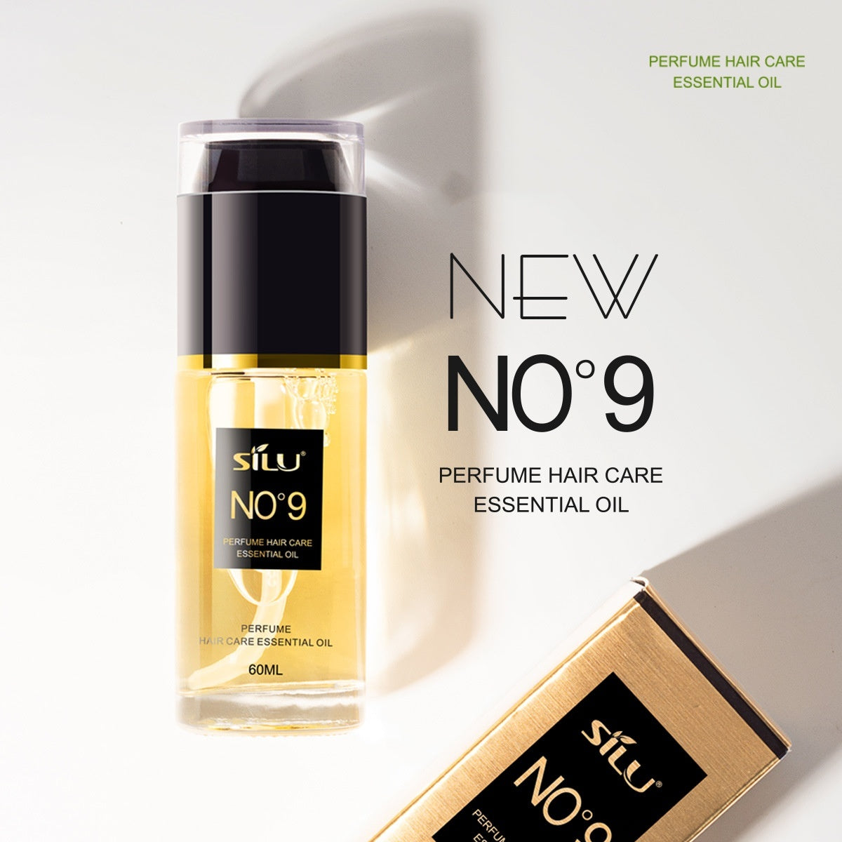 Aceite esencial para el cuidado del cabello Nine Degrees Anti-frizz Reparación suave Cabello seco y rizado