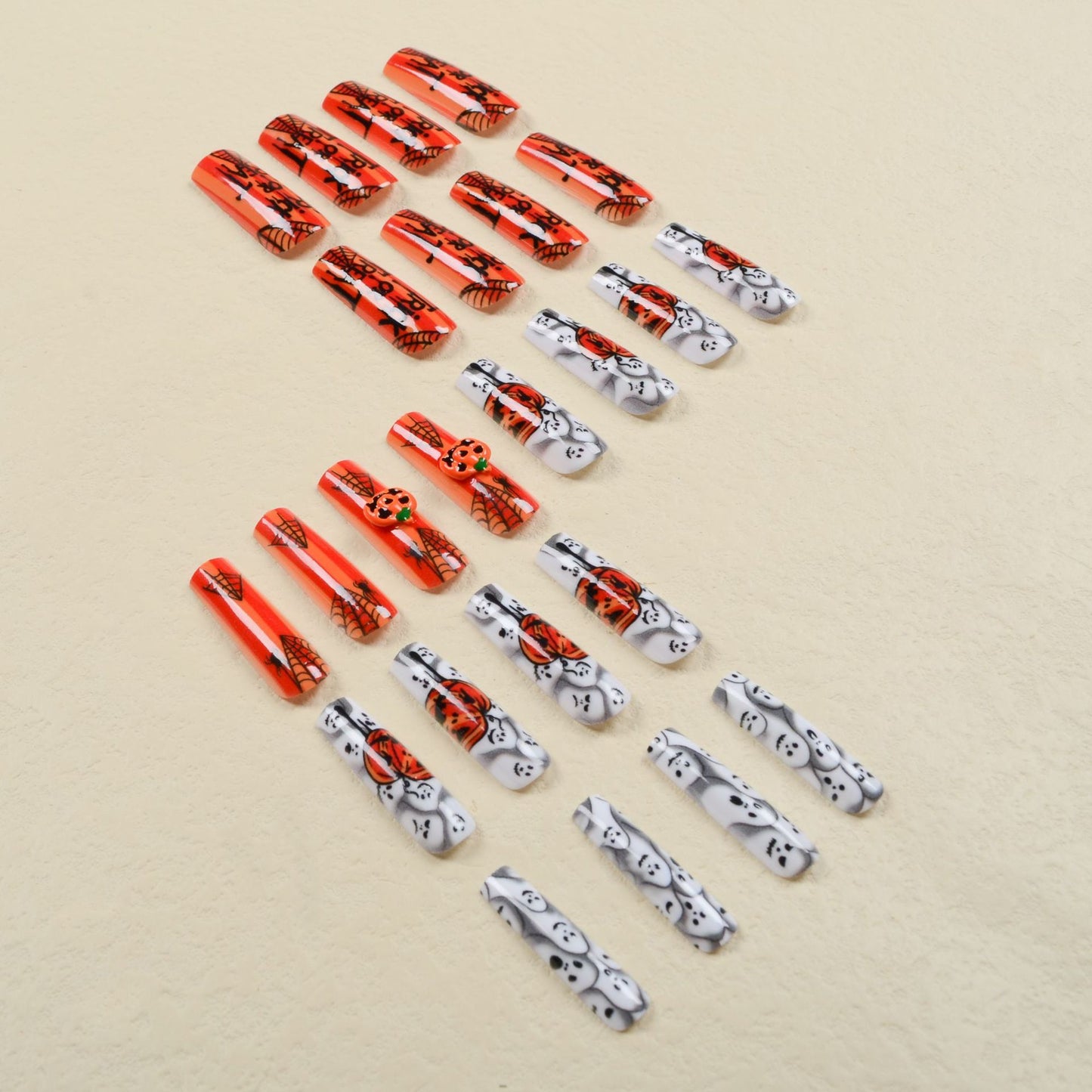 Patch pour ongles citrouille d'Halloween tendance