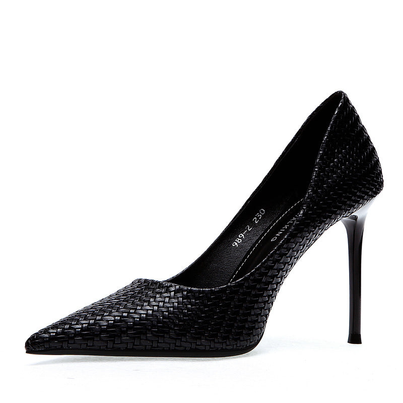 Chaussures à talons aiguilles en cuir rouge