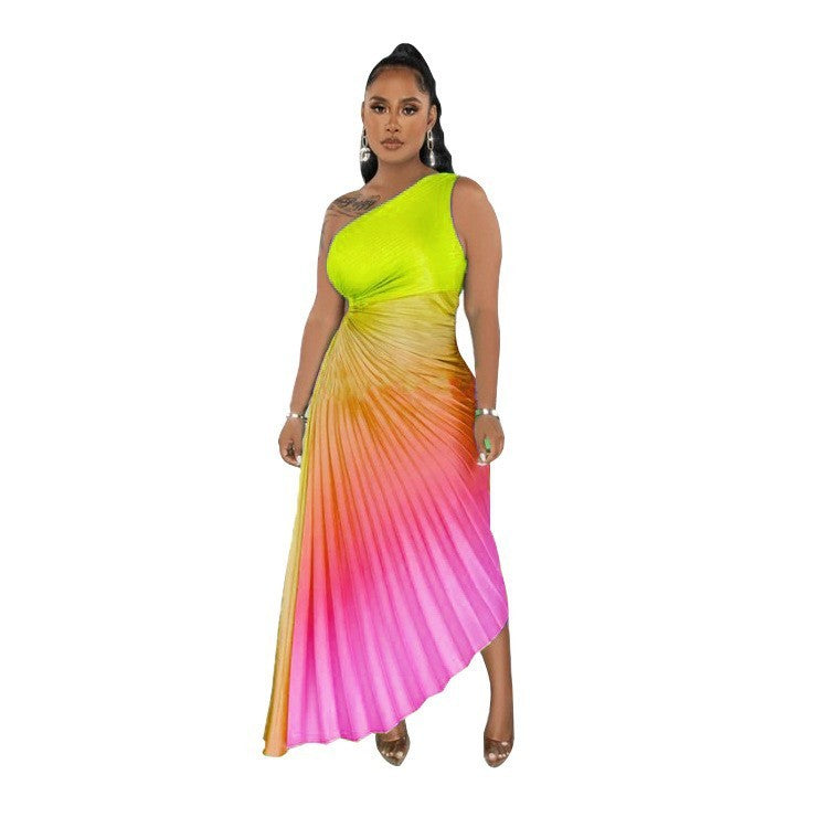 Robe plissée sexy dégradée