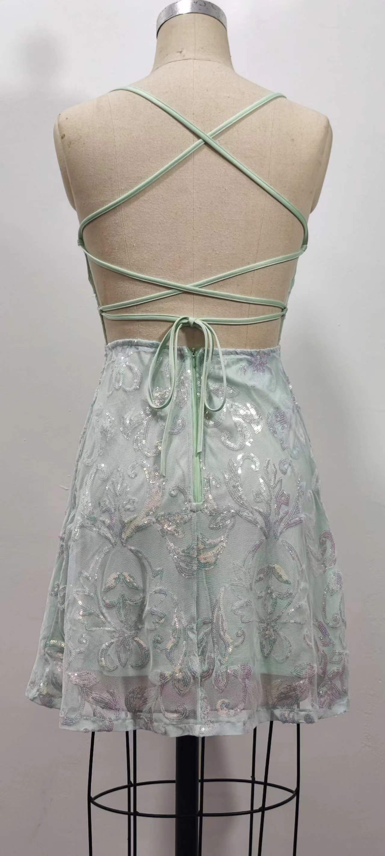 Robe de soirée à paillettes pour boîte de nuit