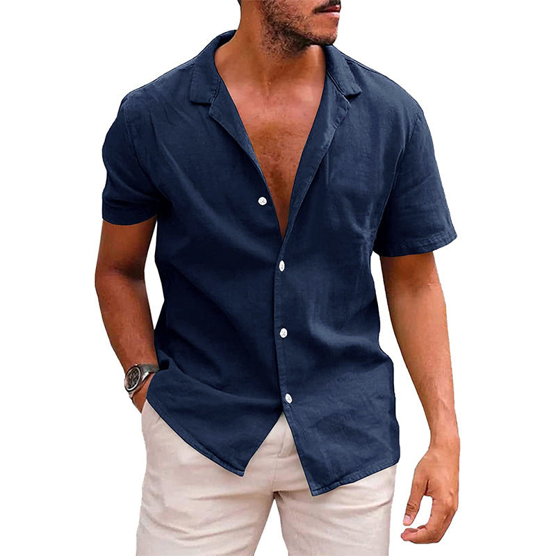 Camisas casuales con botones para hombre, camisas de playa de manga corta, ropa de verano para hombre