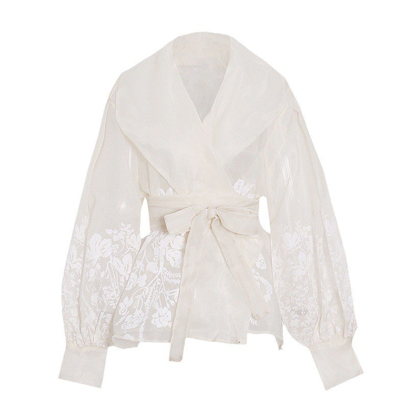 Chemise vintage de style cour française pour femme