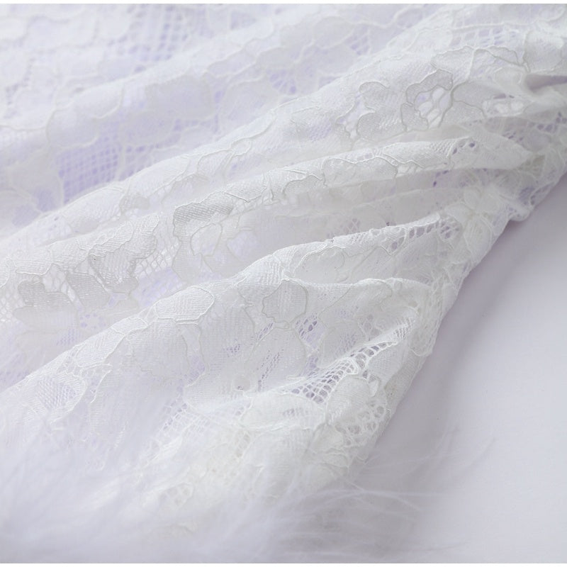 Lace Fur Patchwork Dress